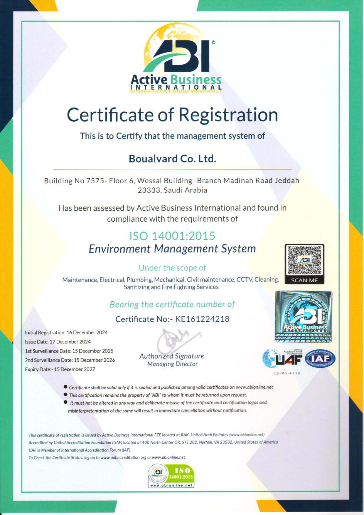 ISO 14001 Environment Management System